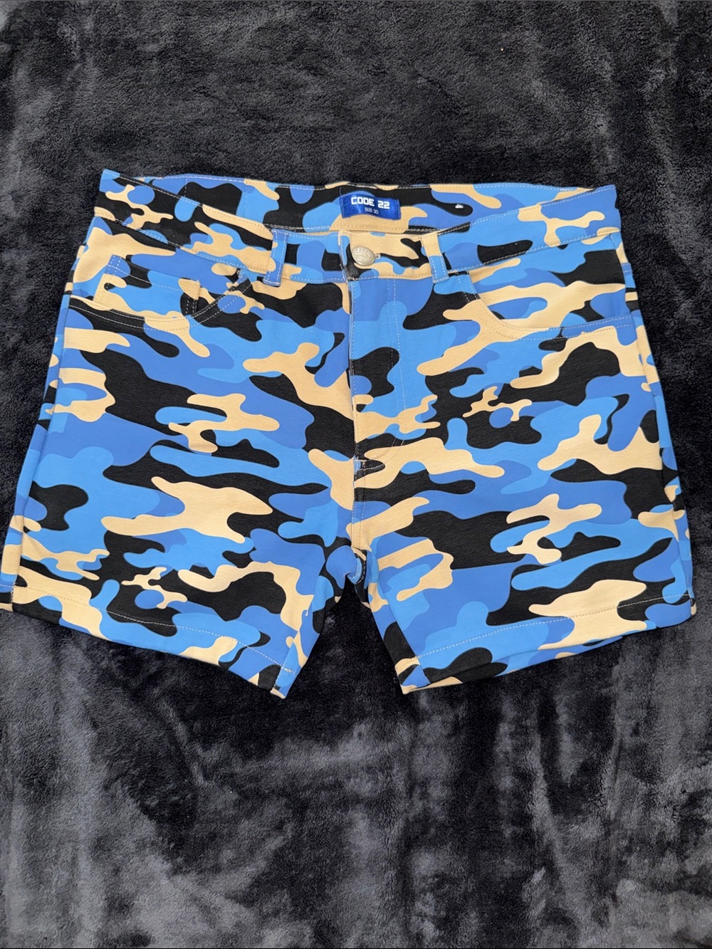 Men’s CODE22 Blue Camo Stretch Shorts - 30